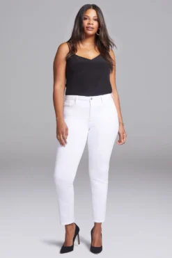 Slim Straight Ankle Jeans In Short Inseam - Optic White 9 Slim Straight Ankle Jeans In Short Inseam - Optic White -Nydj Apparel Shop CFOZ2637S 157 3