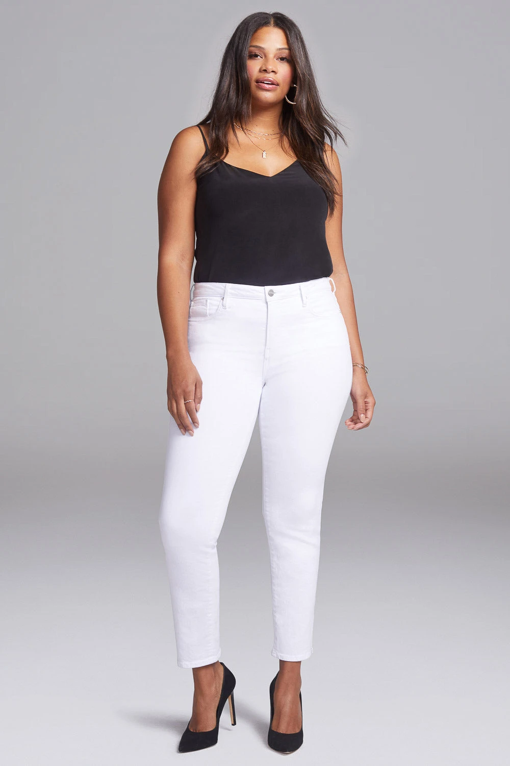 Slim Straight Ankle Jeans In Short Inseam - Optic White 3 Slim Straight Ankle Jeans In Short Inseam - Optic White - Image 3