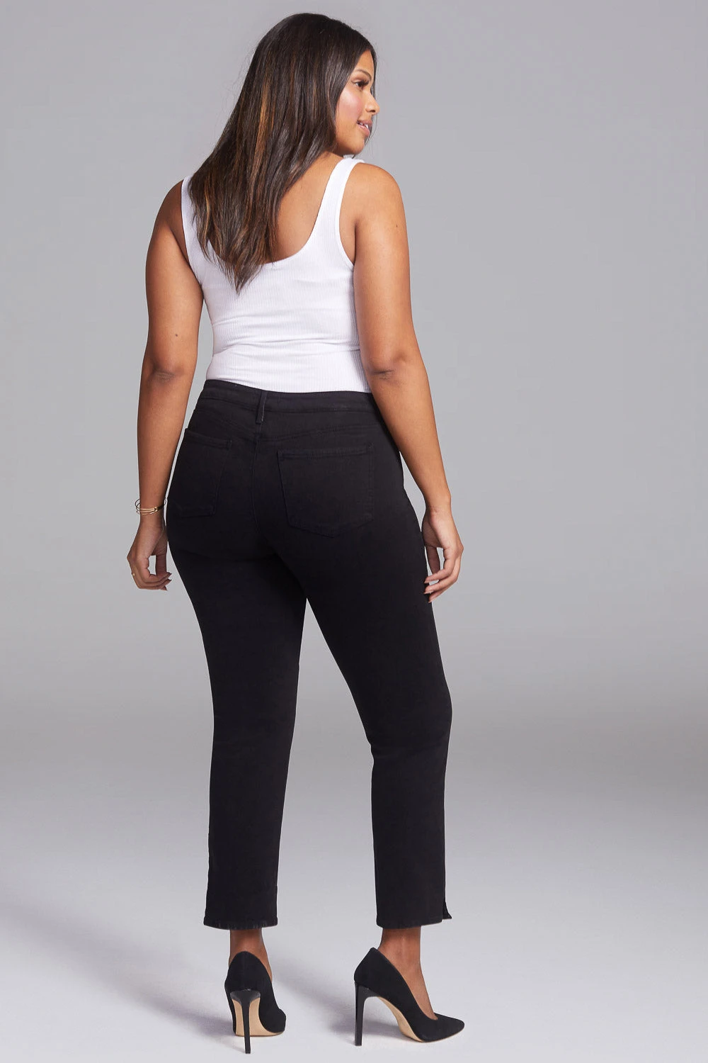 Slim Straight Ankle Jeans In Short Inseam - Black 6 Slim Straight Ankle Jeans In Short Inseam - Black - Image 6