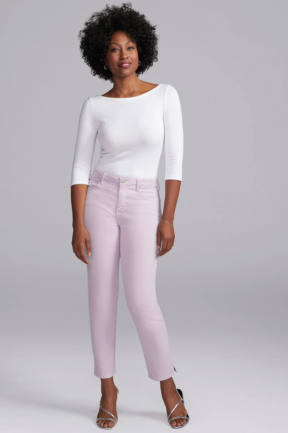 Slim Straight Ankle Jeans In Short Inseam - Lilac Petal 1 Slim Straight Ankle Jeans In Short Inseam - Lilac Petal