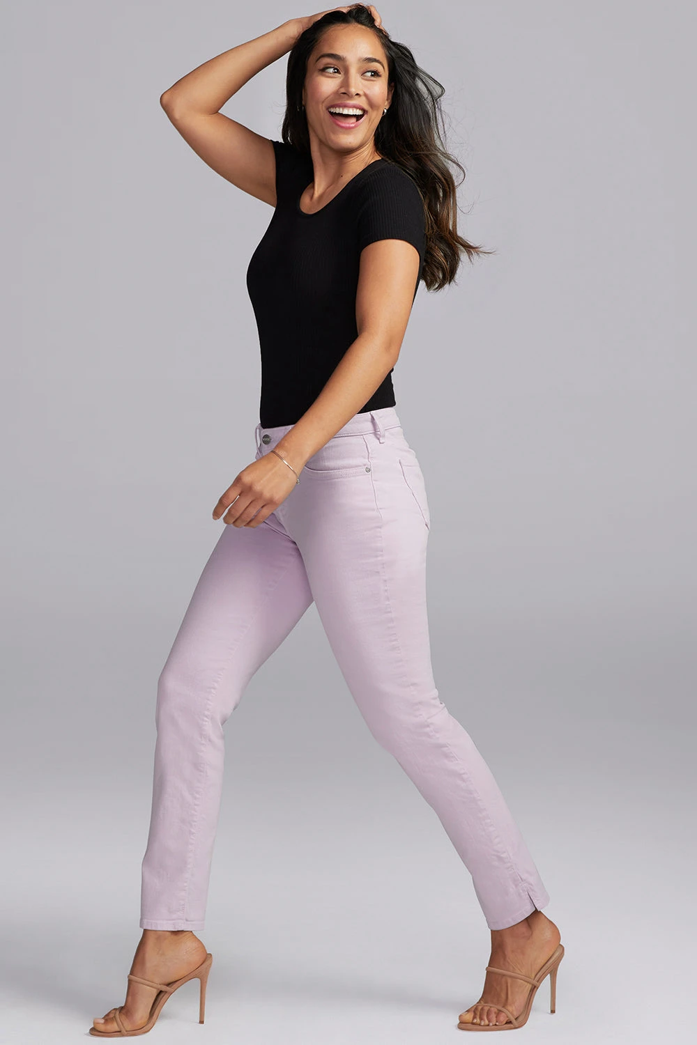 Slim Straight Ankle Jeans In Short Inseam - Lilac Petal 2 Slim Straight Ankle Jeans In Short Inseam - Lilac Petal - Image 2
