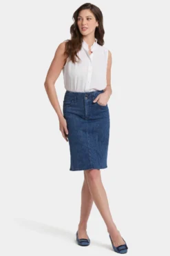 High Waist Skirt - Indigo Pinnacle Peak 10 High Waist Skirt - Indigo Pinnacle Peak -Nydj Apparel Shop MAERSK8667 INDGP 4