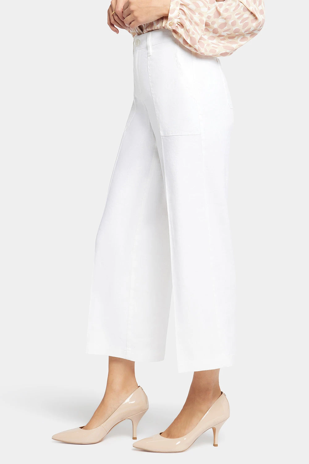 Wide Leg Cargo Capri Pants - Optic White 3 Wide Leg Cargo Capri Pants - Optic White - Image 3