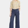 Wide Leg Cargo Capri Pants - Oxford Navy