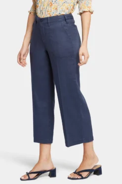 Wide Leg Cargo Capri Pants - Oxford Navy -Nydj Apparel Shop MAKB8763 OXNV 3