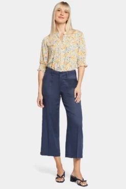 Wide Leg Cargo Capri Pants - Oxford Navy -Nydj Apparel Shop MAKB8763 OXNV 4