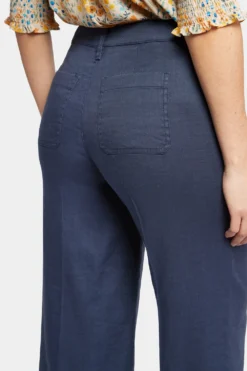 Wide Leg Cargo Capri Pants - Oxford Navy -Nydj Apparel Shop MAKB8763 OXNV 6