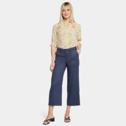 Wide Leg Cargo Capri Pants - Oxford Navy -Nydj Apparel Shop MAKB8763 OXNV DPA