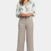 Wide Leg Cargo Capri Pants - Saddlewood