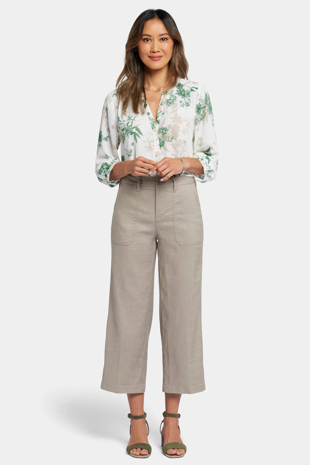 Wide Leg Cargo Capri Pants - Saddlewood 1 Wide Leg Cargo Capri Pants - Saddlewood