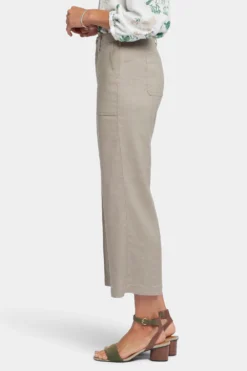 Wide Leg Cargo Capri Pants - Saddlewood 9 Wide Leg Cargo Capri Pants - Saddlewood -Nydj Apparel Shop MAKB8763 SADLW 3