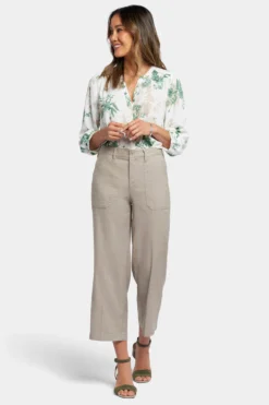 Wide Leg Cargo Capri Pants - Saddlewood 10 Wide Leg Cargo Capri Pants - Saddlewood -Nydj Apparel Shop MAKB8763 SADLW 4