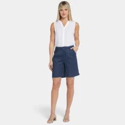 Relaxed Shorts- Oxford Navy -Nydj Apparel Shop MAKB8902 OXNV DPA