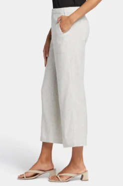 Wide Leg Cargo Capri Pants - Slubby Stripe -Nydj Apparel Shop MAKC8763 SLUST 3