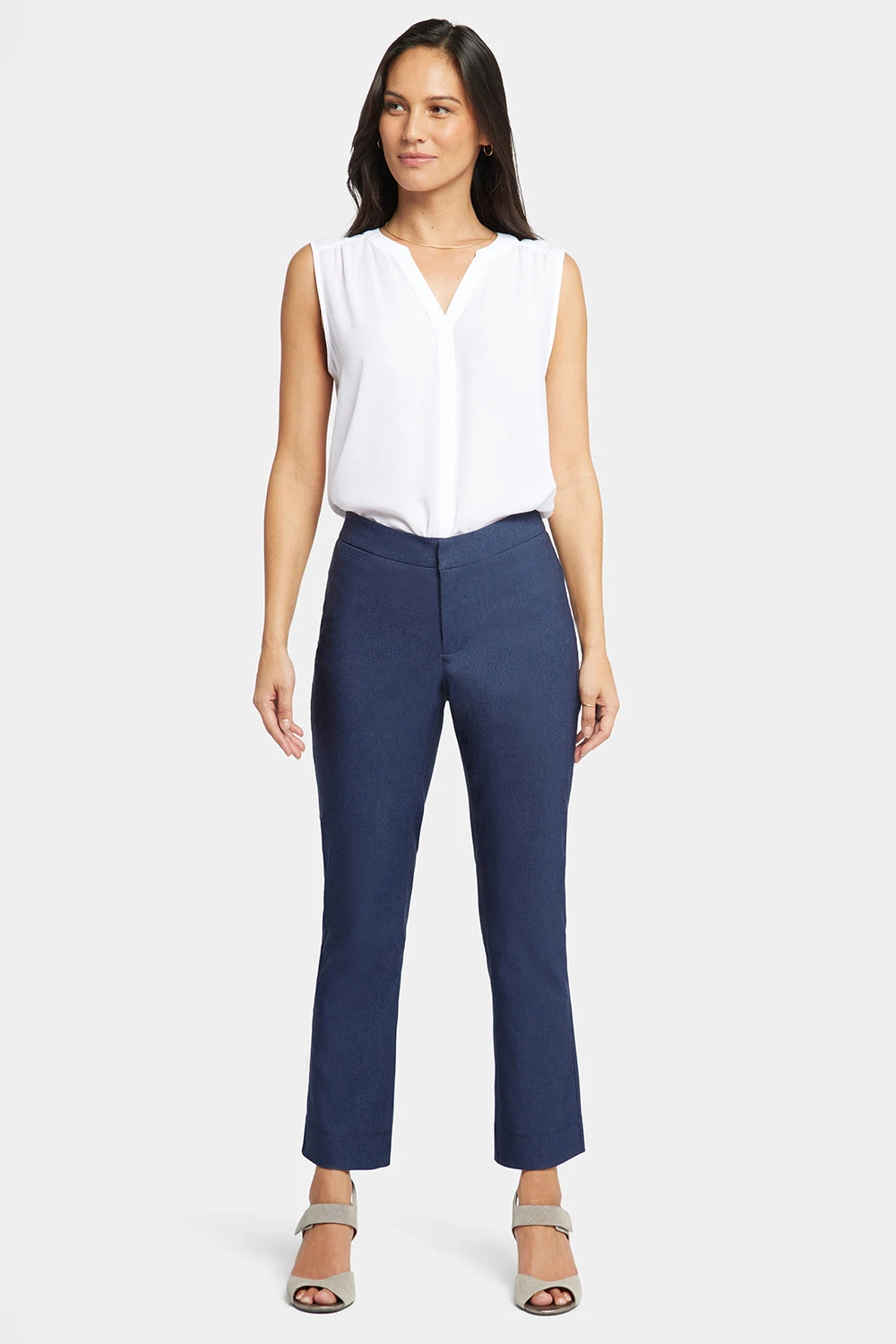 Slim Trouser Ankle Pants - Dark Blue Heather 4 Slim Trouser Ankle Pants - Dark Blue Heather - Image 4