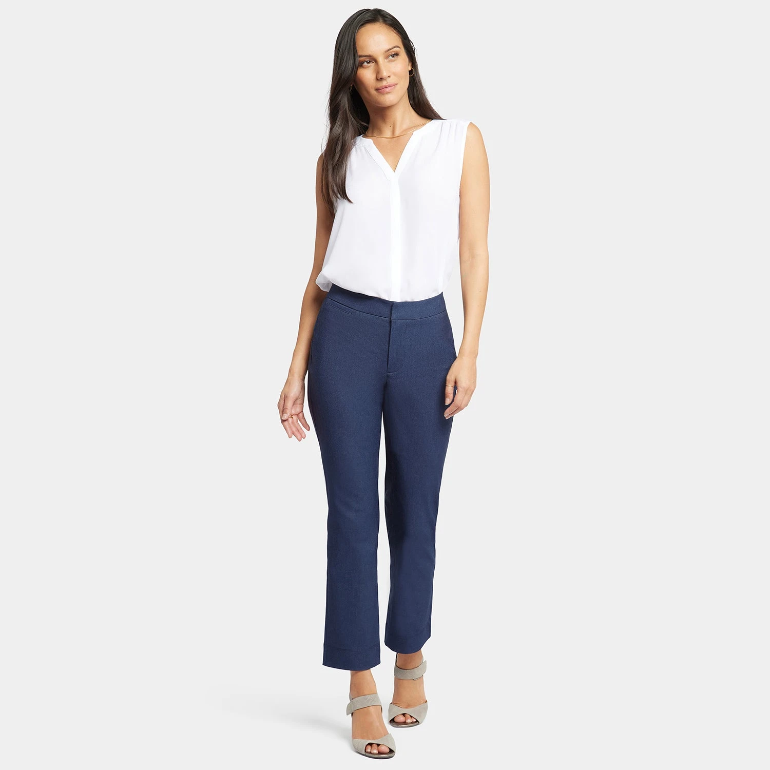 Slim Trouser Ankle Pants - Dark Blue Heather 7 Slim Trouser Ankle Pants - Dark Blue Heather - Image 7