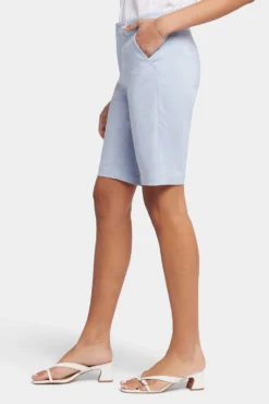 Bermuda Shorts - Light Blue Heather 9 Bermuda Shorts - Light Blue Heather -Nydj Apparel Shop MBRN3766 LTHTR 3