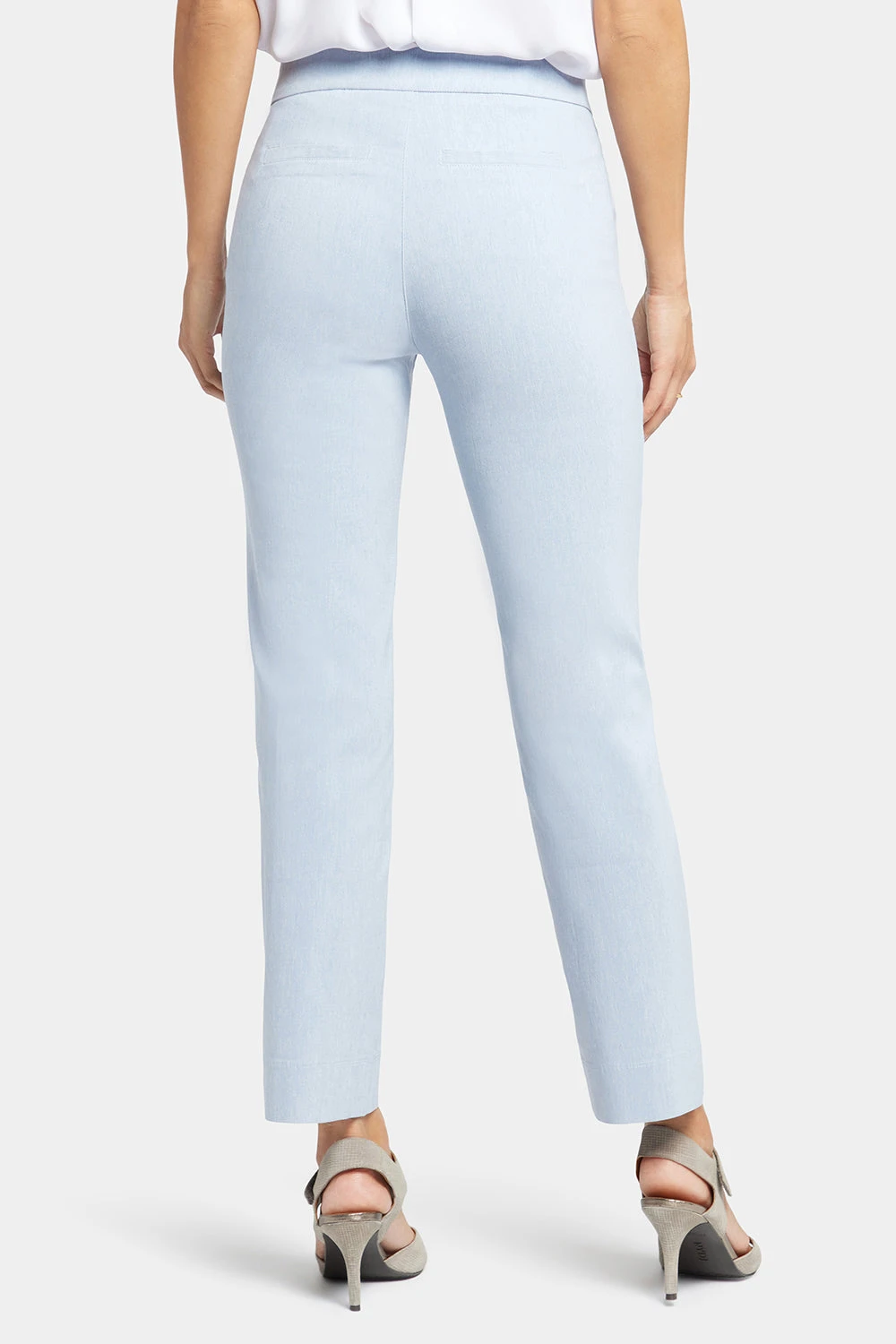 Slim Trouser Ankle Pants - Light Blue Heather 2 Slim Trouser Ankle Pants - Light Blue Heather - Image 2