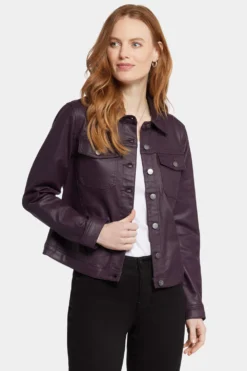 Coated Denim Jacket - Eggplant Coated -Nydj Apparel Shop MCFD8785 EGPLC 4