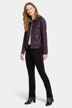 Coated Denim Jacket - Eggplant Coated -Nydj Apparel Shop MCFD8785 EGPLC 5
