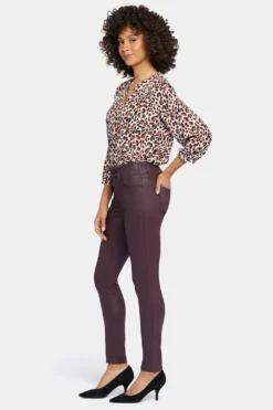 Coated Ami Skinny Jeans - Dark Cherry Coated -Nydj Apparel Shop MCFDAS8631 DRCHR 5