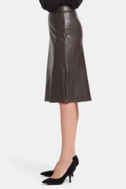 Faux Leather A-line Skirt - Cordovan 9 Faux Leather A-line Skirt - Cordovan -Nydj Apparel Shop MCFL8269 CRDVN 3