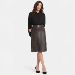 Faux Leather A-line Skirt - Cordovan 13 Faux Leather A-line Skirt - Cordovan -Nydj Apparel Shop MCFL8269 CRDVN DPA