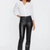 Faux Leather Marilyn Straight Pants - Black
