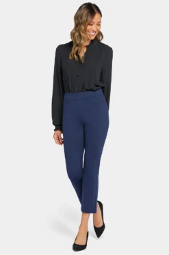 Pull-On Straight Crop Pants - Oxford Navy