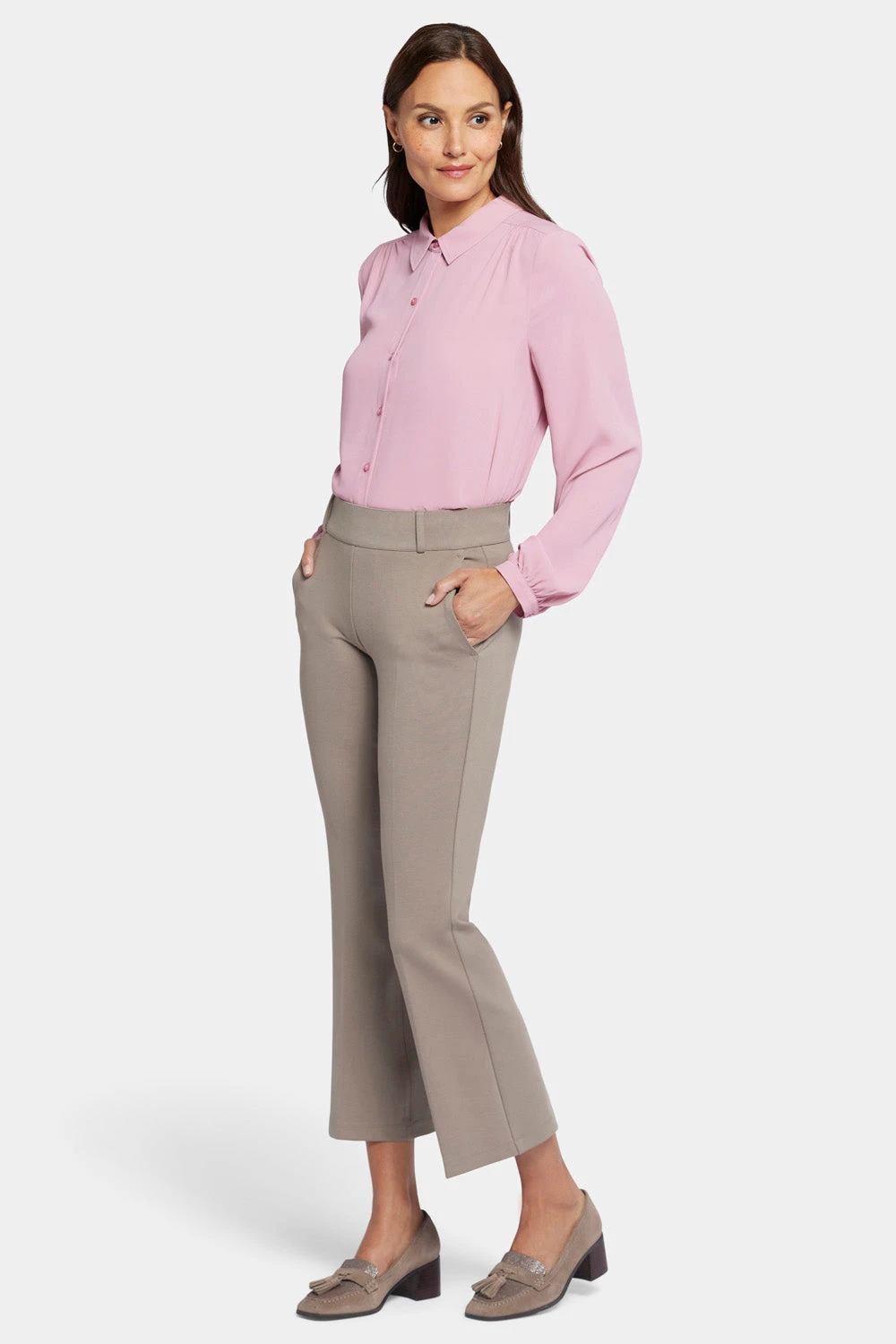 Pull-On Flared Ankle Trouser Pants - Saddlewood 4 Pull-On Flared Ankle Trouser Pants - Saddlewood - Image 4