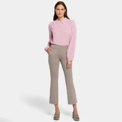 Pull-On Flared Ankle Trouser Pants - Saddlewood 13 Pull-On Flared Ankle Trouser Pants - Saddlewood -Nydj Apparel Shop MCPP8905 SADLW DPA