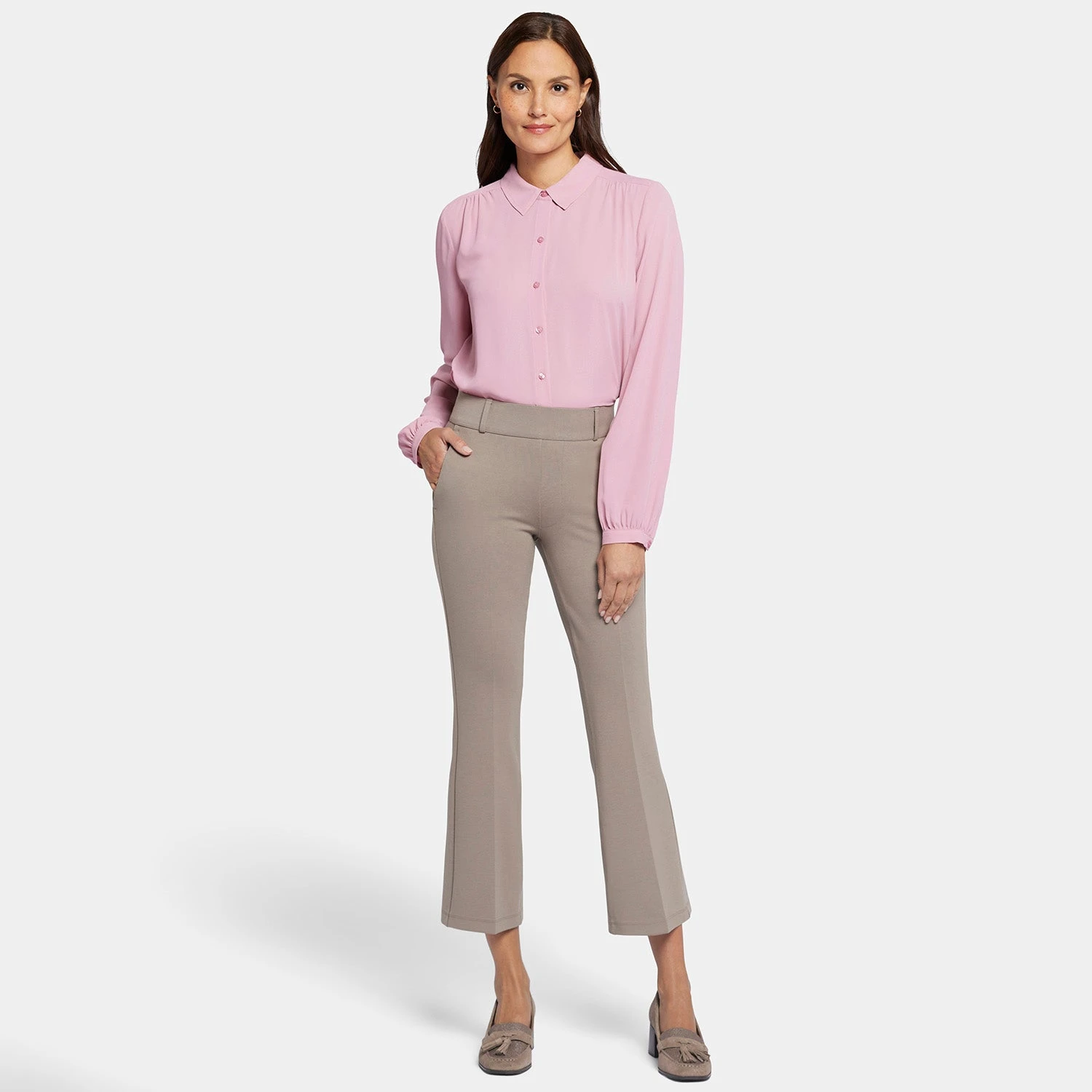Pull-On Flared Ankle Trouser Pants - Saddlewood 7 Pull-On Flared Ankle Trouser Pants - Saddlewood - Image 7