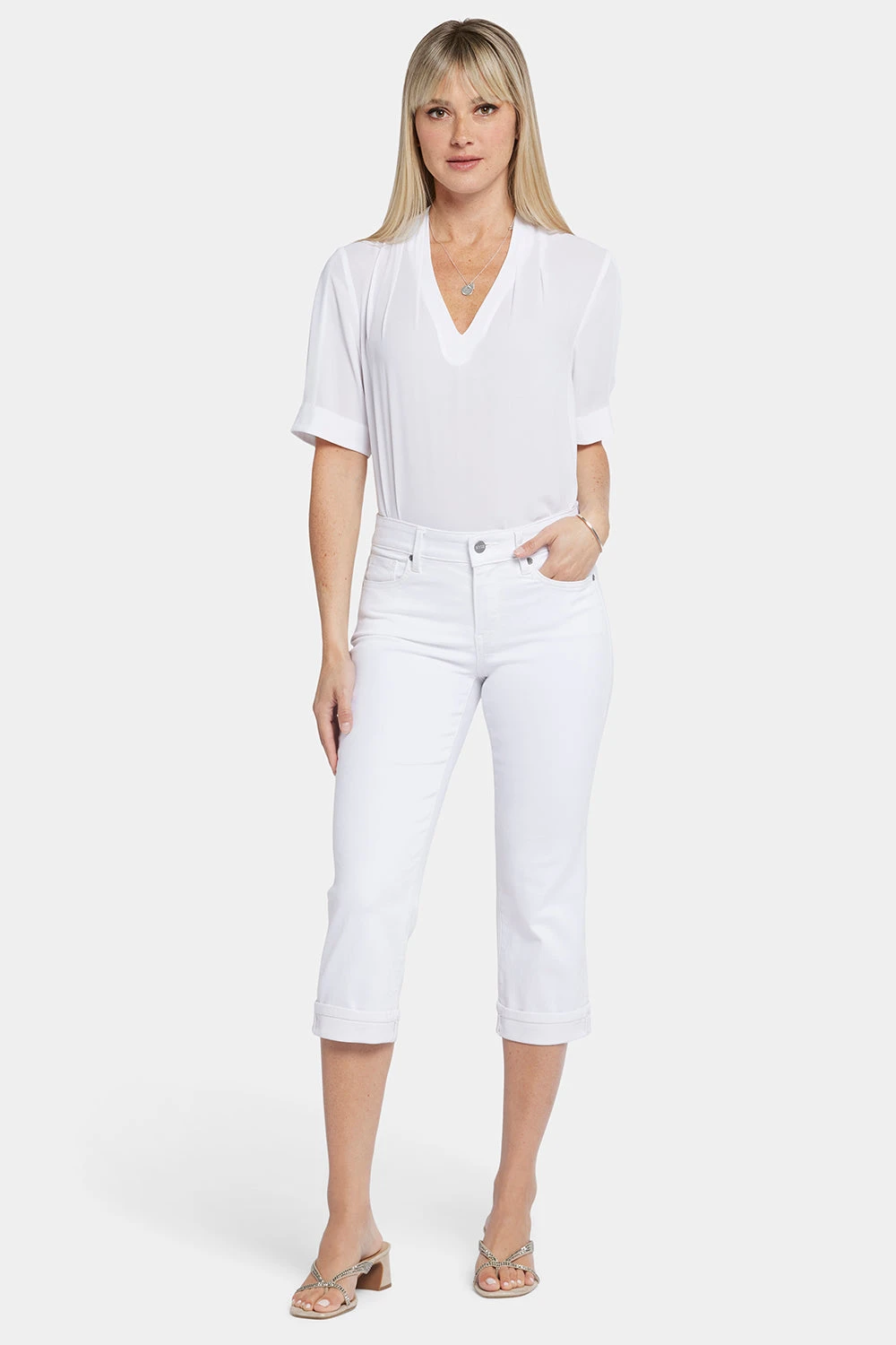 Marilyn Straight Crop Jeans - Optic White 1 Marilyn Straight Crop Jeans - Optic White