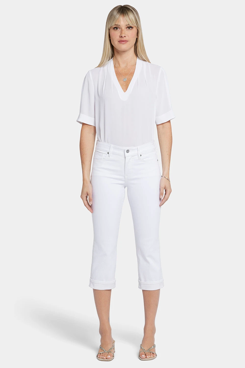 Marilyn Straight Crop Jeans - Optic White 4 Marilyn Straight Crop Jeans - Optic White - Image 4