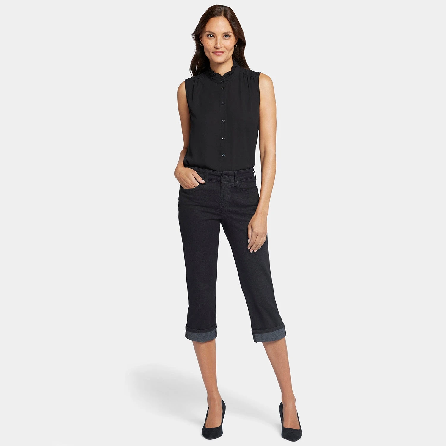 Marilyn Straight Crop Jeans - Black 7 Marilyn Straight Crop Jeans - Black - Image 7