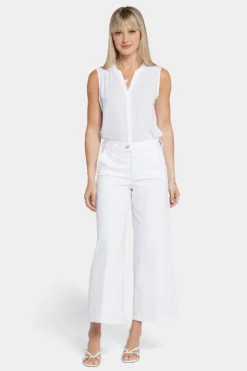 Mona Wide Leg Trouser Ankle Jeans- Optic White