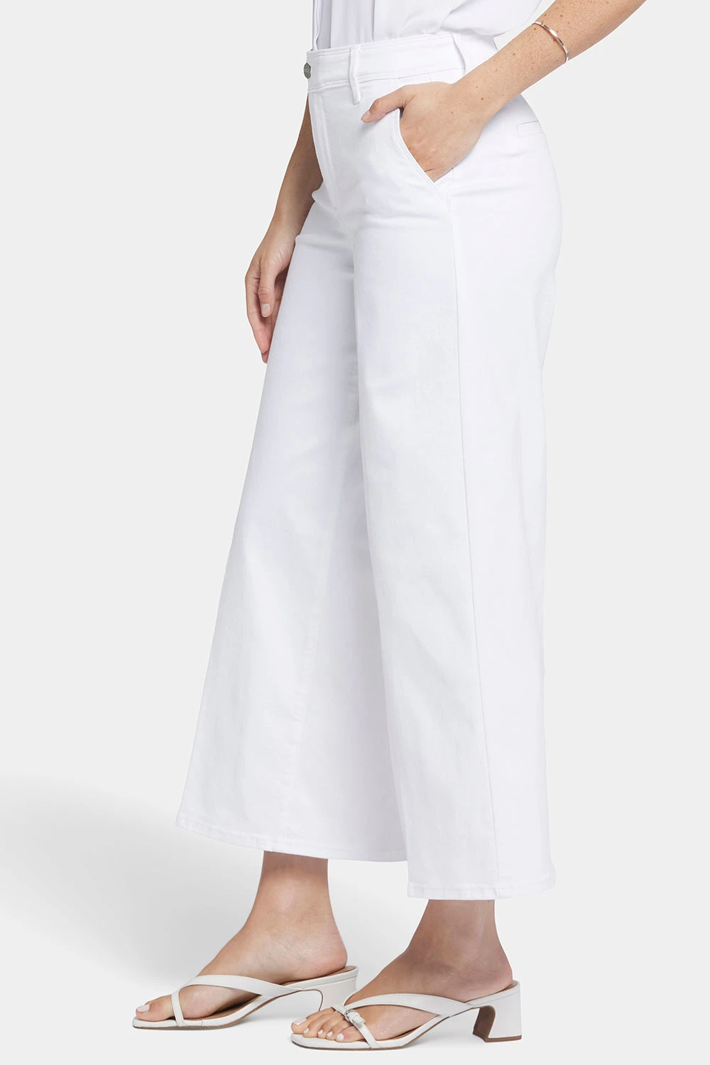 Mona Wide Leg Trouser Ankle Jeans- Optic White 3 Mona Wide Leg Trouser Ankle Jeans- Optic White - Image 3