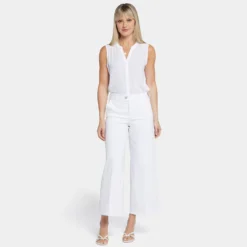 Mona Wide Leg Trouser Ankle Jeans- Optic White 13 Mona Wide Leg Trouser Ankle Jeans- Optic White -Nydj Apparel Shop MFOS8908 157 DPA