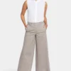 Mona Wide Leg Trouser Ankle Jeans- Boardwalk Stripe