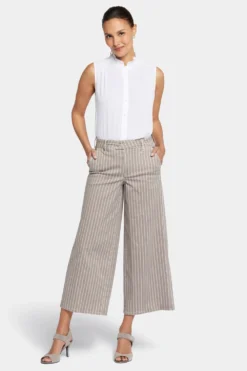 Mona Wide Leg Trouser Ankle Jeans- Boardwalk Stripe