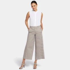 Mona Wide Leg Trouser Ankle Jeans- Boardwalk Stripe -Nydj Apparel Shop MFOS8908 BRDWS DPA