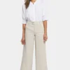 Mona Wide Leg Trouser Ankle Jeans- Feather