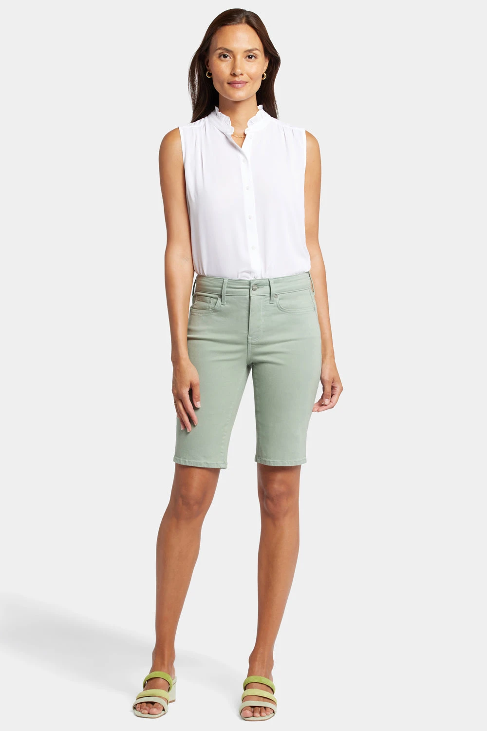 Briella 11 Inch Denim Shorts - Lily Pad 4 Briella 11 Inch Denim Shorts - Lily Pad - Image 4