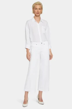 Teresa Wide Leg Ankle Jeans - Optic White
