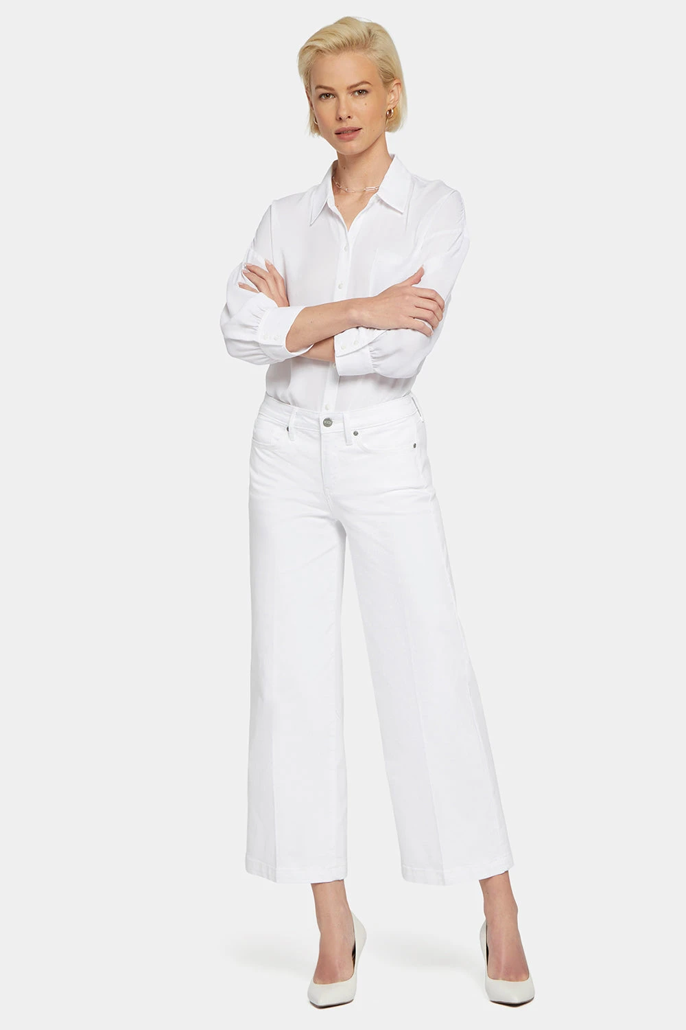 Teresa Wide Leg Ankle Jeans - Optic White 5 Teresa Wide Leg Ankle Jeans - Optic White - Image 5
