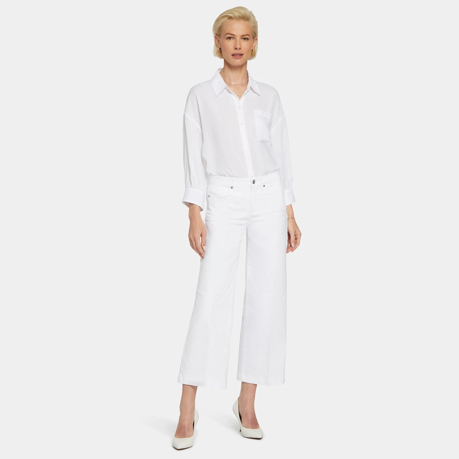 Teresa Wide Leg Ankle Jeans - Optic White 7 Teresa Wide Leg Ankle Jeans - Optic White - Image 7