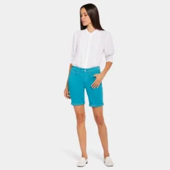 Ella Denim Shorts - Teal Green 13 Ella Denim Shorts - Teal Green -Nydj Apparel Shop MFOSSH8425 TLGRN DPA