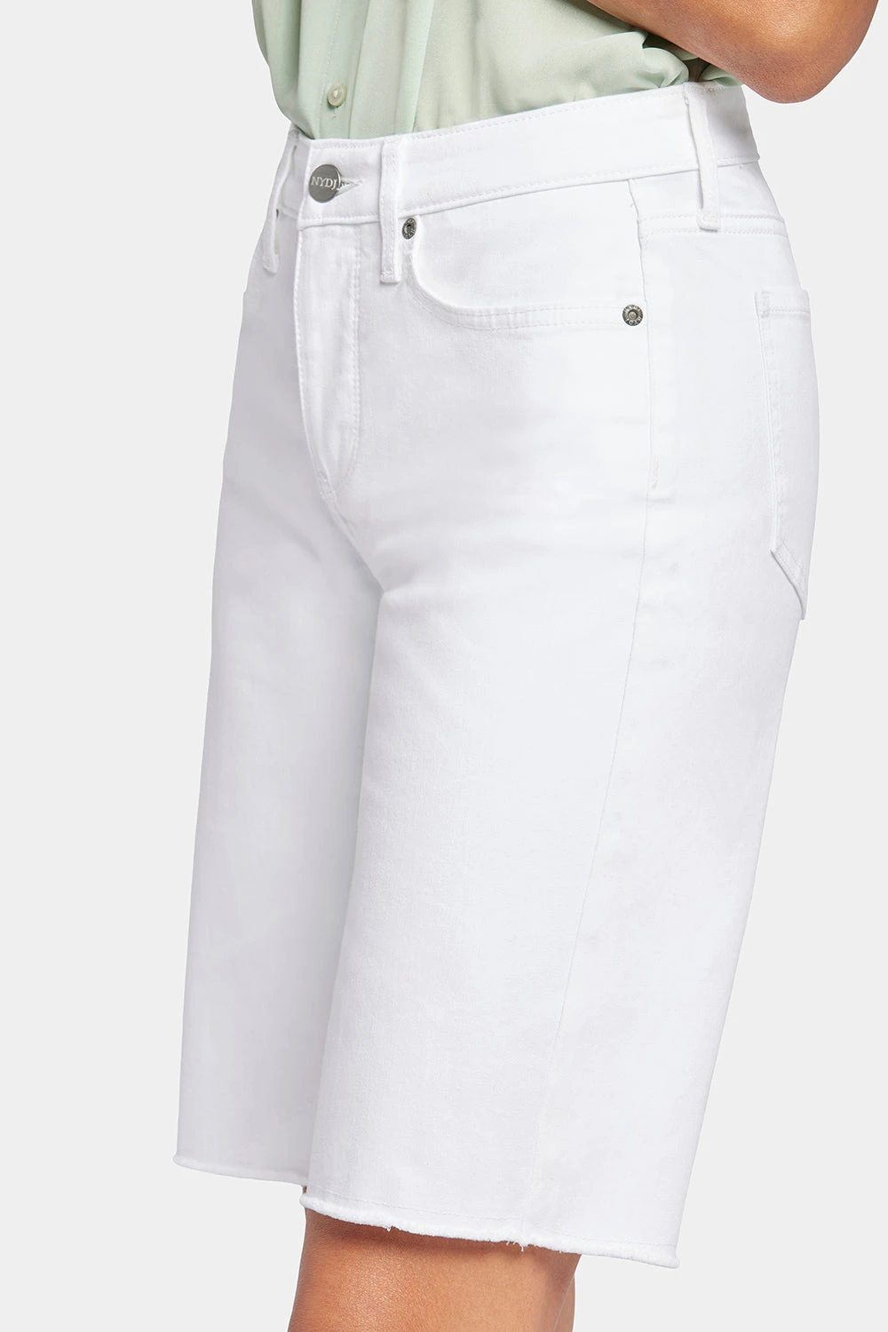 Boyfriend Denim Shorts - Optic White 6 Boyfriend Denim Shorts - Optic White - Image 6