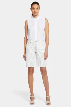 Lilly Denim Shorts - Beach Cruise Stripe 10 Lilly Denim Shorts - Beach Cruise Stripe -Nydj Apparel Shop MFOSSH8873 BEACR 4