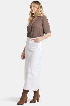 High Rise Long Skirt - Optic White -Nydj Apparel Shop MFOSSK8986 157 5